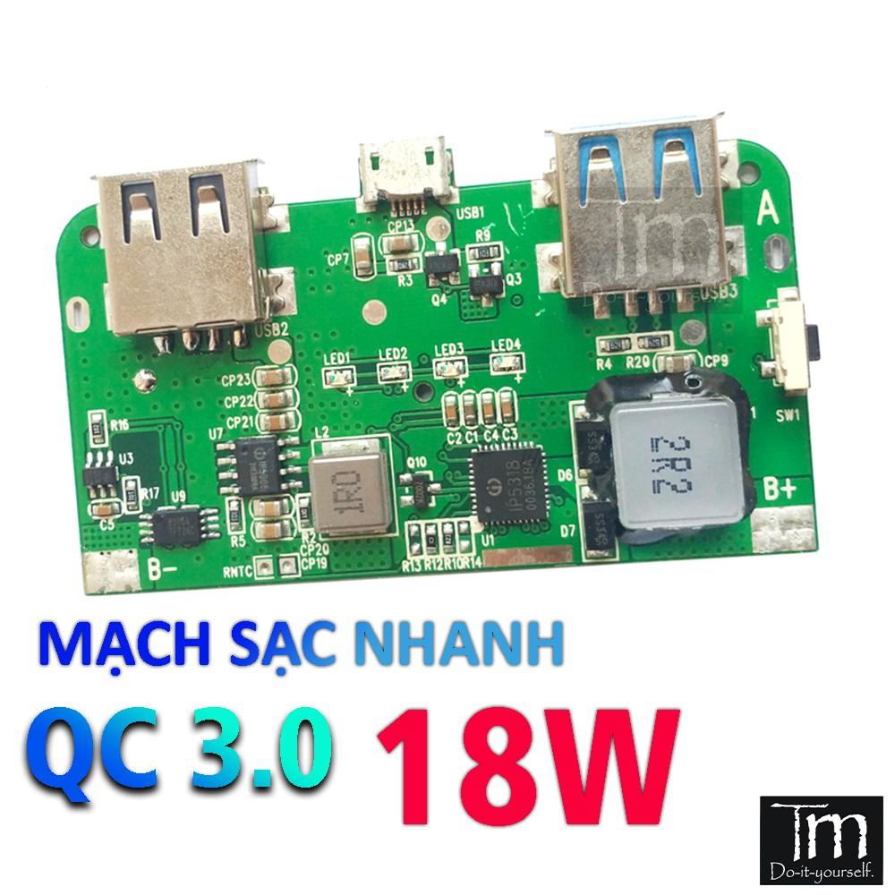 Mạch Sạc Nhanh QC 3.0 IP5318 Sạc Cùng Lúc 2 TB - Không Giới Hạn Pin