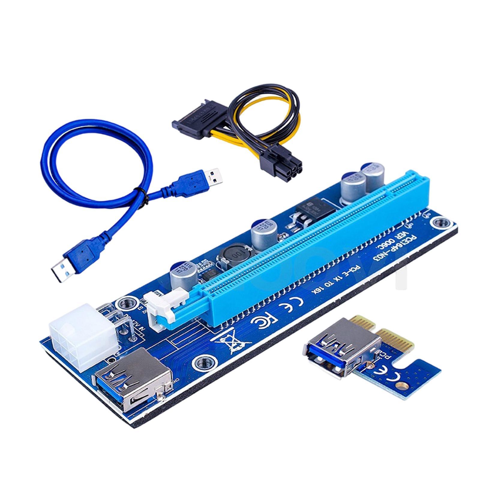 VER006S PCI- Card PCIE 1X to 16X USB 3.0  Power for