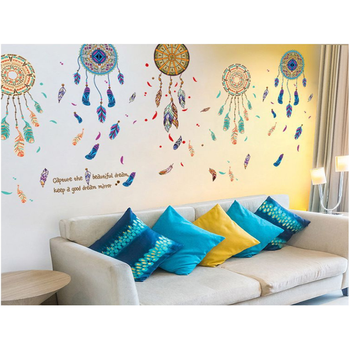 decal dán tường dream catcher thổ cẩm