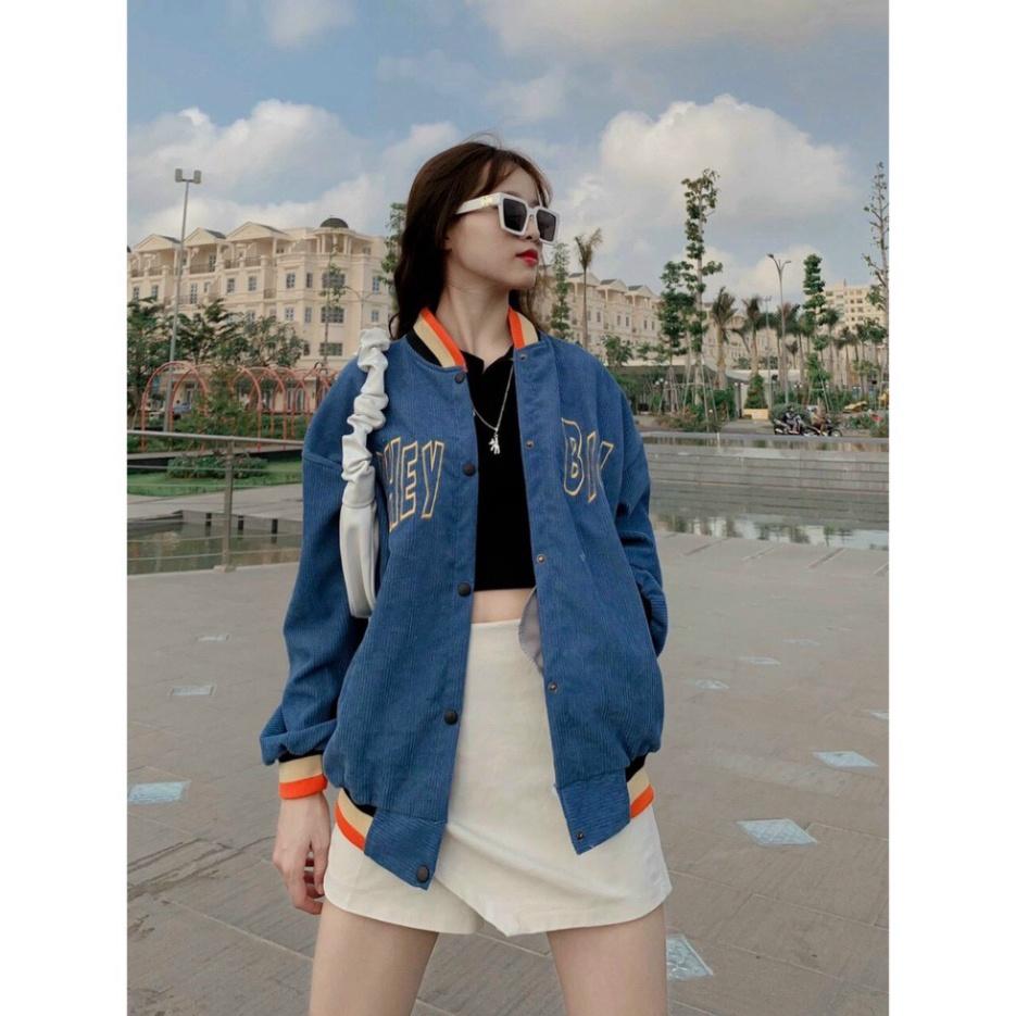 Áo khoác nam nữ áo bomber unisex chất nhung phong cách hàn quốc rẻ đẹp hot hit hàng rẻ đẹp ST70 - babitrendy