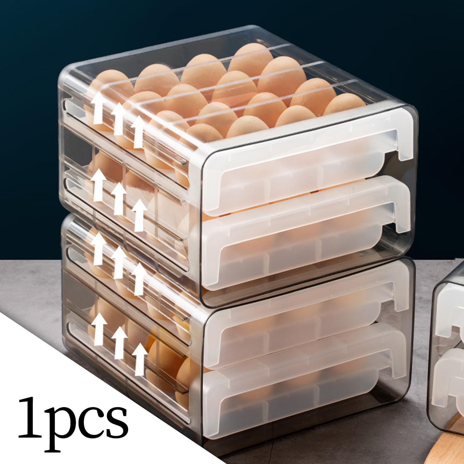 Eggs Holder, Eggs Container Reusable Egg Organizer Bins Eggs Tray Bins Eggs Storage Box, for Kitchen Countertop Restaurant Fridge Cabinet