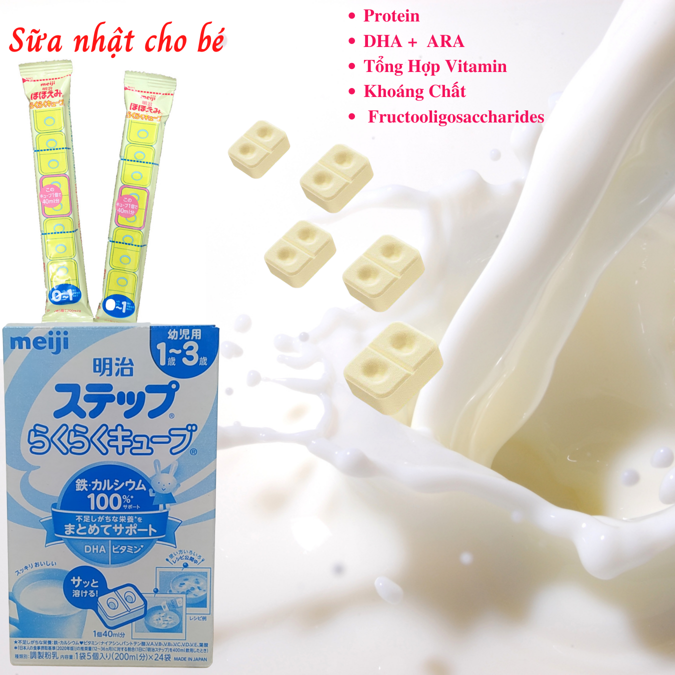 Sữa Nhật Cho Bé Tăng Cân Từ 1 Đến 3 Tuổi Meiji Hỗ Trợ Tăng Hệ Miễn Dịch,  Tạo Hệ Tiêu Hóa Tốt Hấp Thụ Dưỡng Chất Hiệu Quả Giúp Bé Phát Triển Cân Đối Nhất Cả Về Chiều Cao, Cân Nặng, Trí Não - 2 Hộp