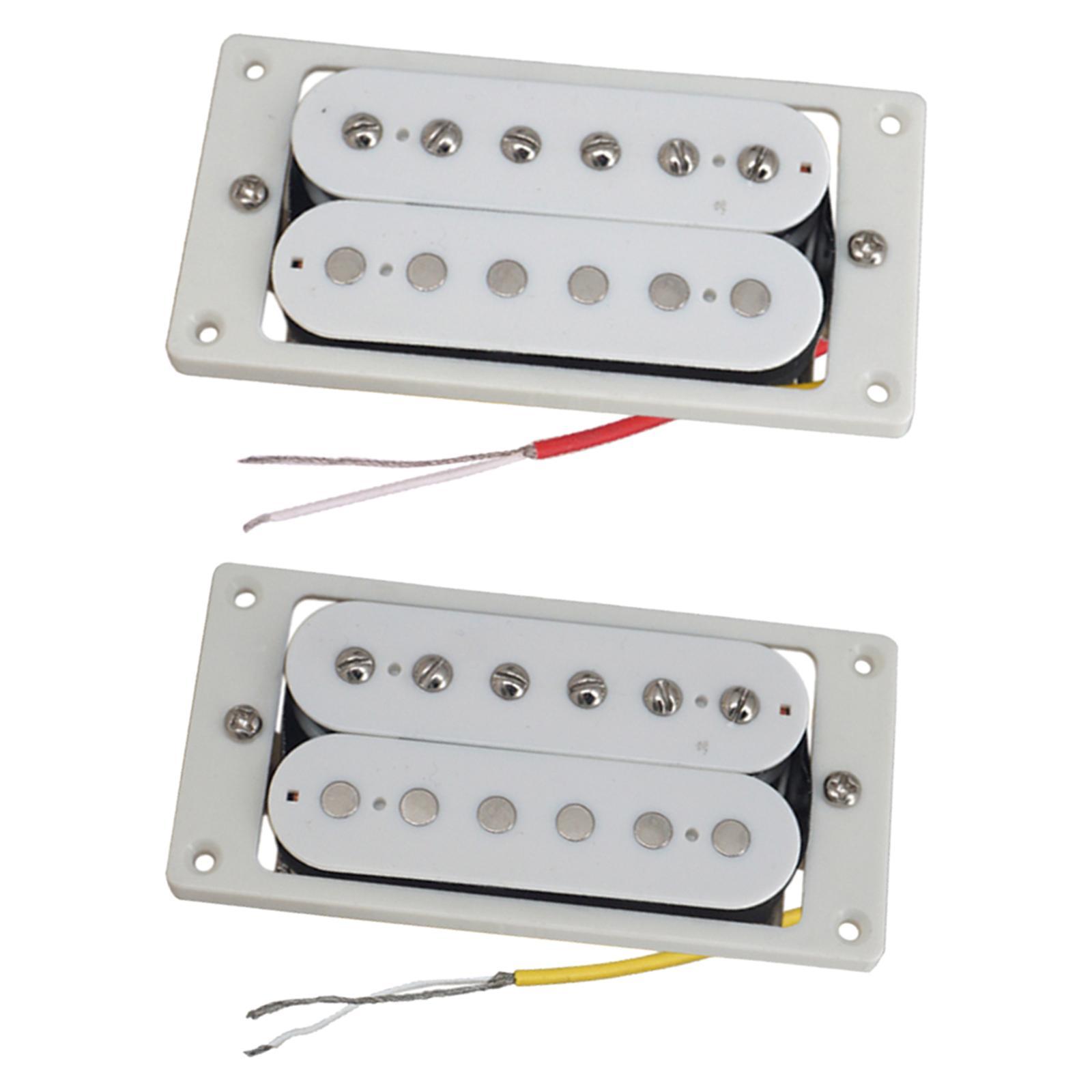 Tone Pickups Set, Humbucker Double Coil Neck Pickup and Bridge Pickup Replacement Parts for Standard Humbucker Electric Guitar