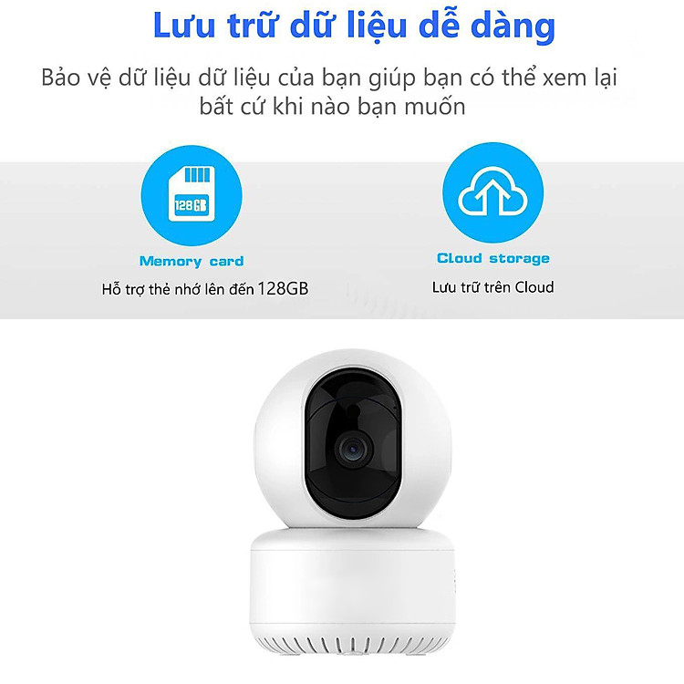 Camera IP wifi trong nhà, xoay 360, âm thanh 2 chiều, hình ảnh 1080p có cổng LAN