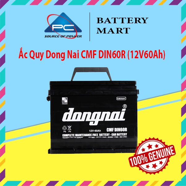 Bình Ắc Quy 12V60Ah, Ắc Quy Dong Nai CMF DIN60/R