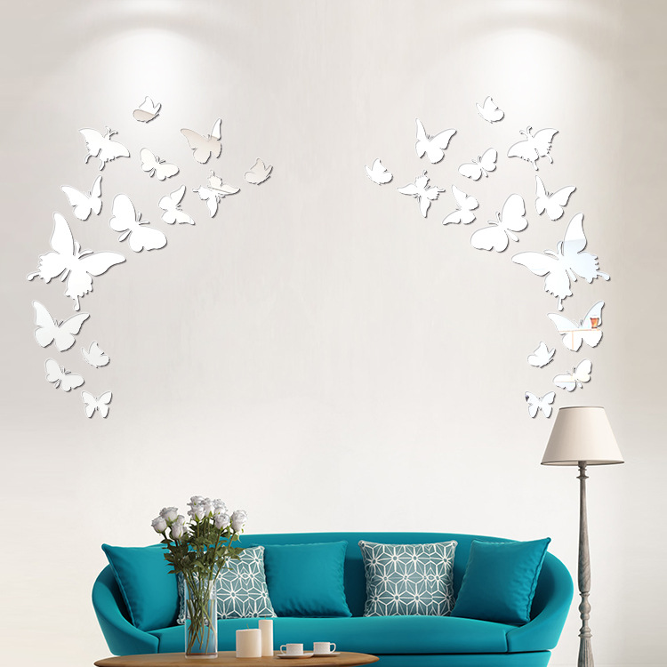 Bộ decal dán tường trang trí 3D sáng tạo cao cấp 14 bướm