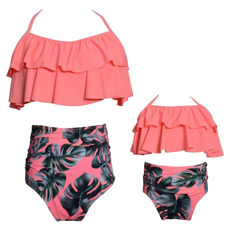 Phù Hợp Với Họ Mẹ Và Con Gái Bikini Bộ Đồ Bơi 2021 Đồ Bơi Nữ In Đồ Bơi Trẻ Em Kid Cho Bé Gái Đi Biển Đồ Bơi