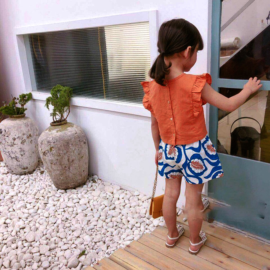 Set áo croptop + quần tole Quảng Châu cho bé gái 02599-02600