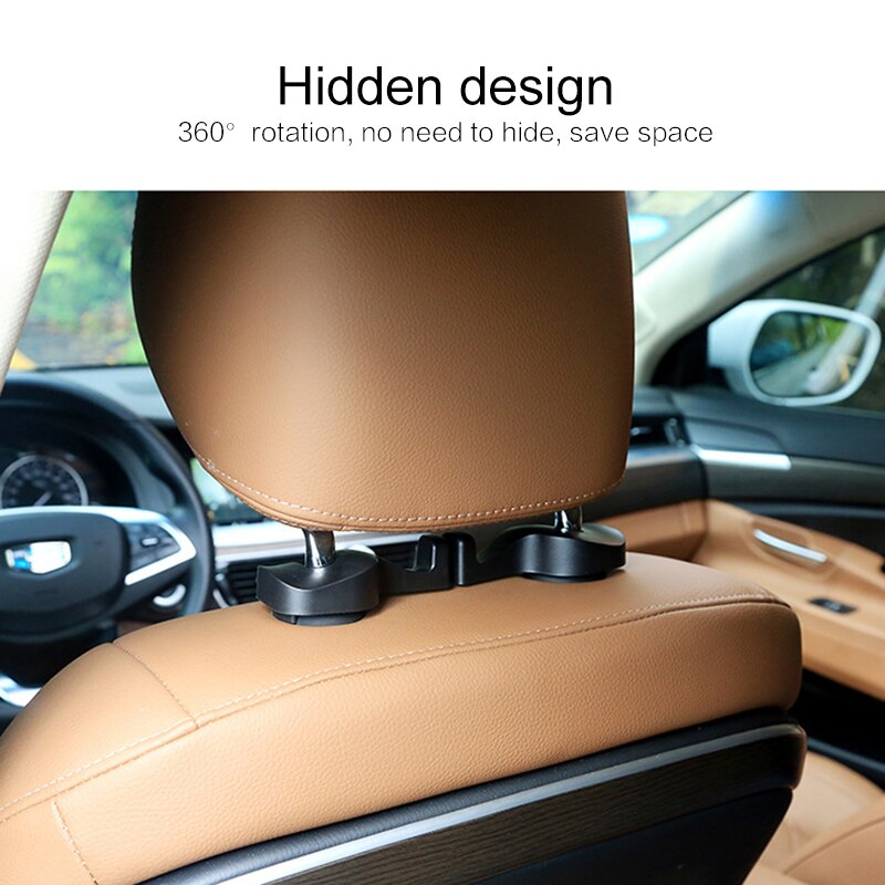 Bộ 2 móc treo đồ sau ghế ô tô, xe hơi Car headrest seat hook