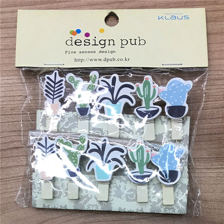 Set 10 Cái Kẹp Gỗ Sơn Design Pub hình Chậu Cây Xinh