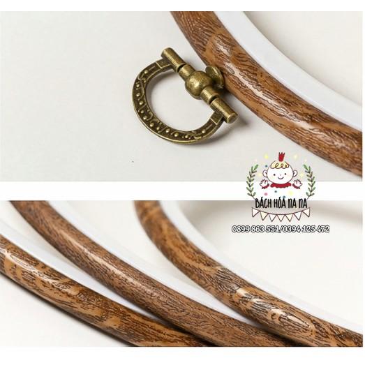 Khung thêu nhựa giả gỗ hình Tròn / Bát giác / Elip nhiều kích cỡ Bách hóa Na Na Handmade DIY