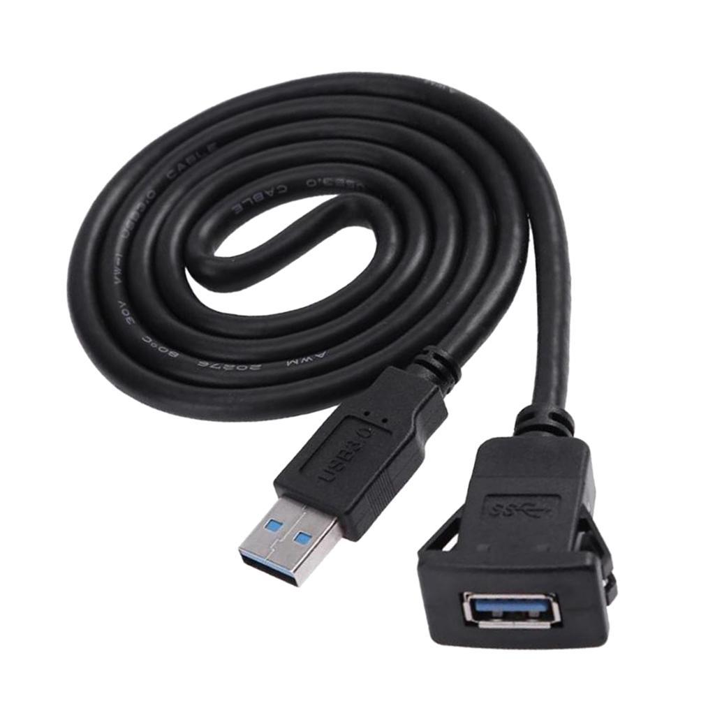 Car Dashboard USB Extension Cable Flush Mount  1m/3.3ft