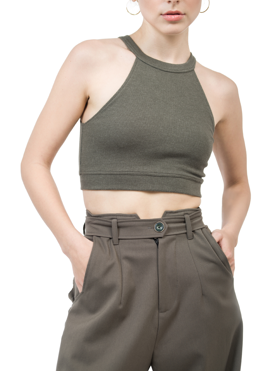 là min - Quần Moss Green Raw-cut Trousers