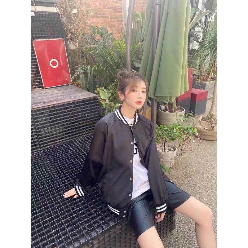 Áo Khoác BOMBER DÙ 2 LỚP BASIC TRƠN Form Rộng Ulzzang Nam Nữ Unisex