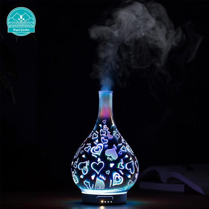 Máy Khuếch Tán Tinh Dầu Thủy Tinh Vân Đá 3D, Đẹp, Sang trọng