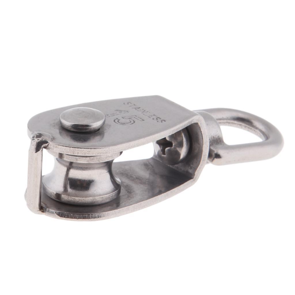 2x Heavy Duty Wheel Swivel Lifting Rope Single Pulley Block M15