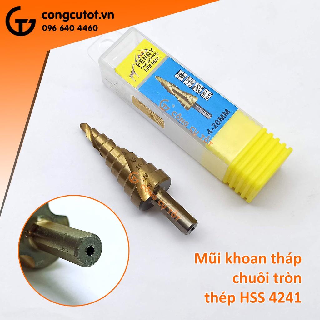 Mũi khoan tháp xoắn chuôi tròn 4-20mm