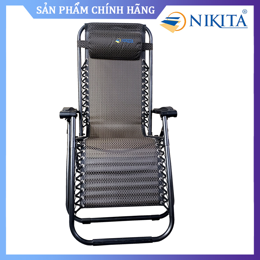 Ghế Xếp Thư Giãn Siêu Bền NIKITA Chính Hãng - Tặng Kèm Khay Ly - NKT137