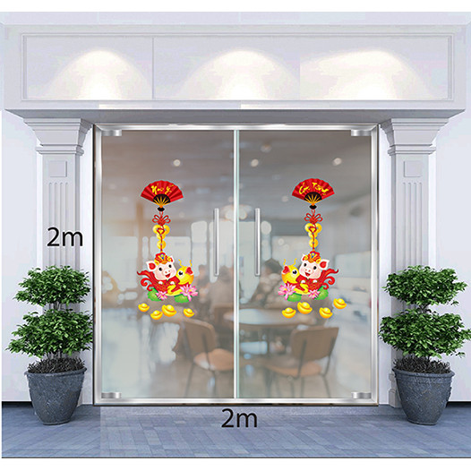 Decal Dán Tường Trang Trí Tết Đôi Cá Chép Đón Xuân