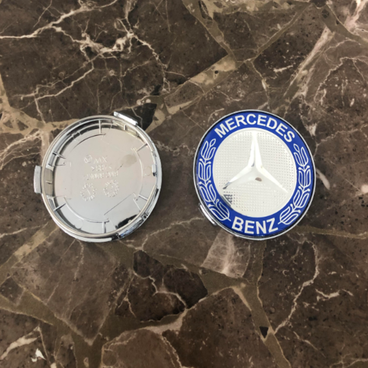 01 chiếc Logo chụp mâm, ốp lazang bánh xe ô tô Mercedes Benz cao cấp đường kính 75mm mã MBZ75