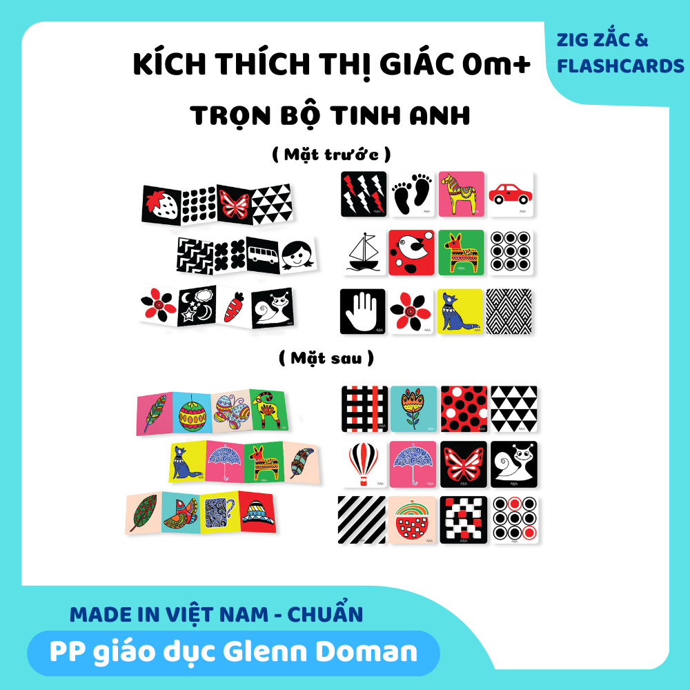 Bộ thẻ kích thích thị giác cho bé từ 0-1 tuổi Lalala baby - giúp bé có đôi mắt tinh anh và phát triển não bộ