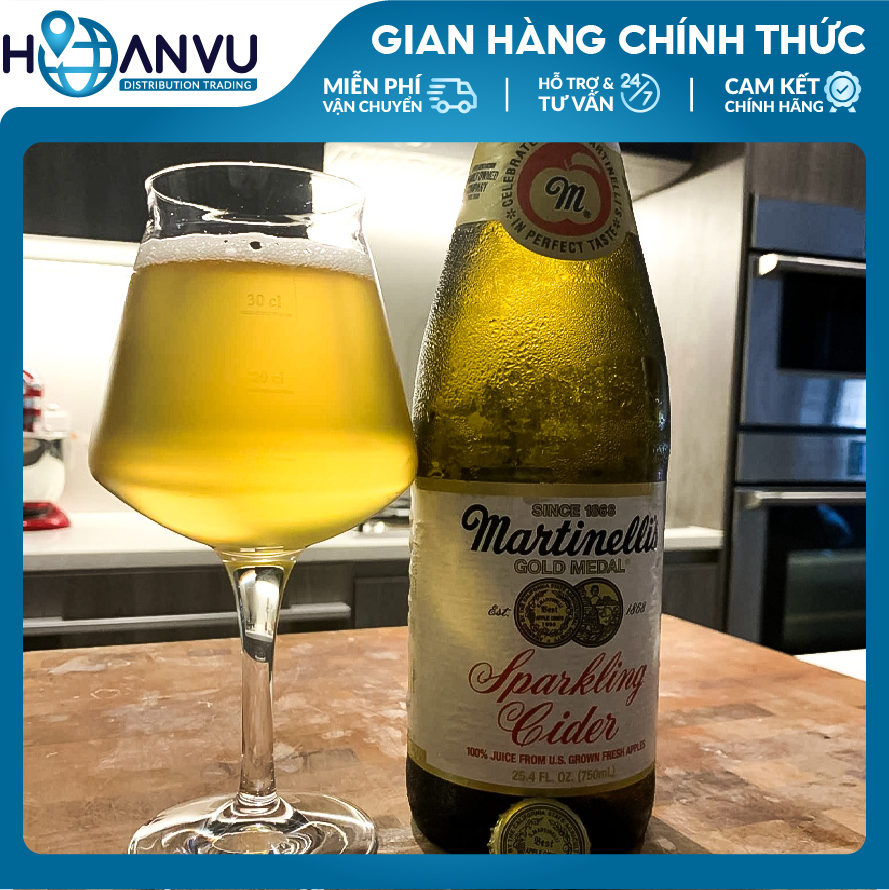 Nước Ép Táo Xanh Martinelli's Sparkling Cider Apple (750ml) 03/2025