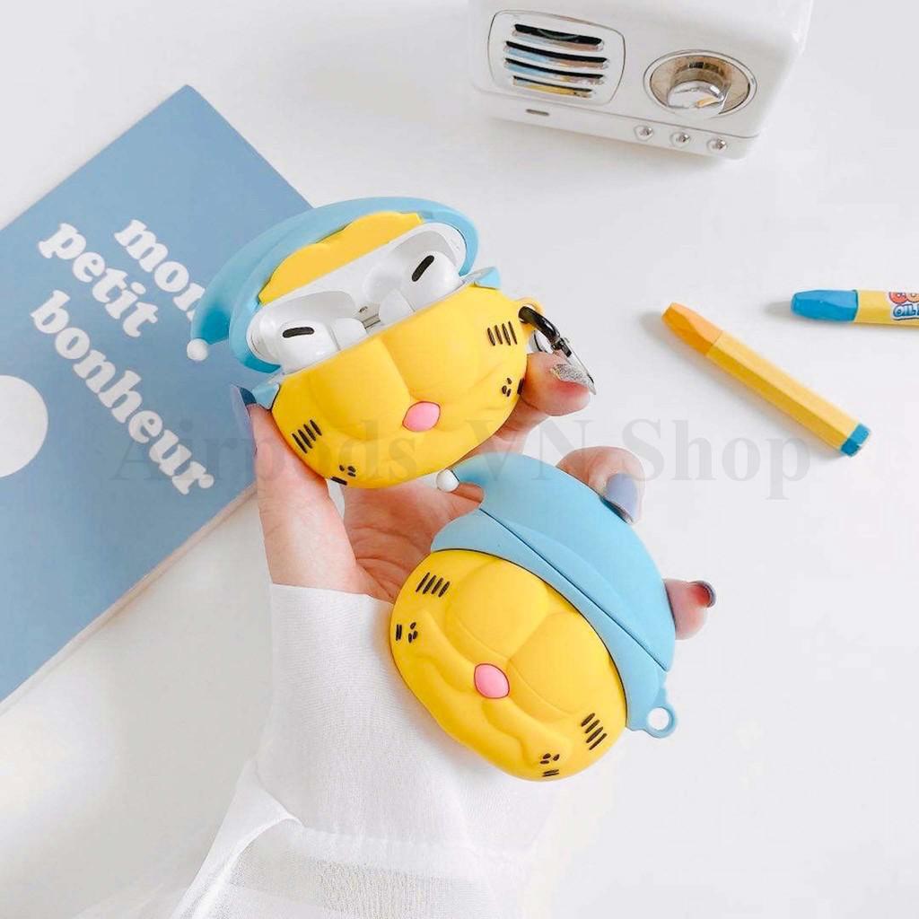 Bao Case Ốp dành cho airpod 1/2, Airpods Pro mèo Garfield siêu cool silicon cao cấp