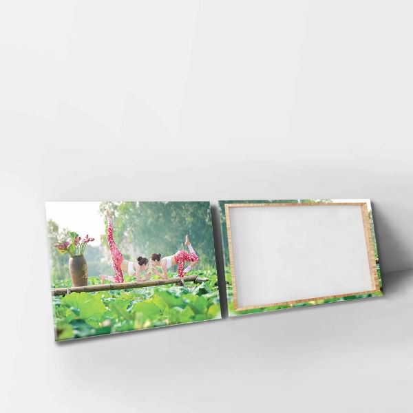 Bộ 3 Tranh Canvas Viền Composite Trang Trí Phòng Yoga "Yoga Giữa Hồ Sen" W052