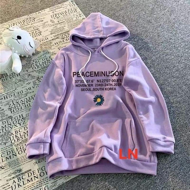 Áo hoodie hoa cúc nhỏ 3 dòng chữ DA6