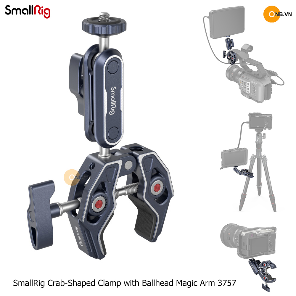 SmallRig Crab-Shaped Clamp with Ballhead Magic Arm 3757