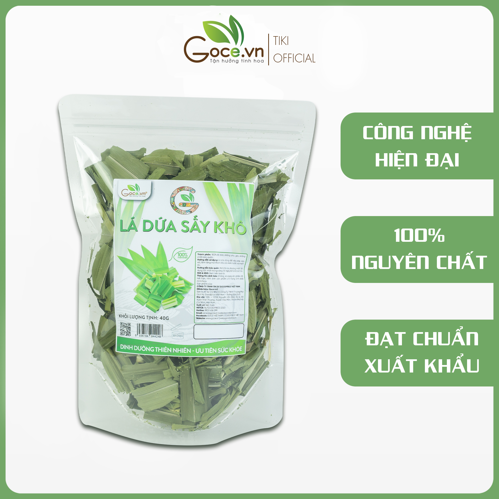 Lá dứa sấy khô Goce - 40g