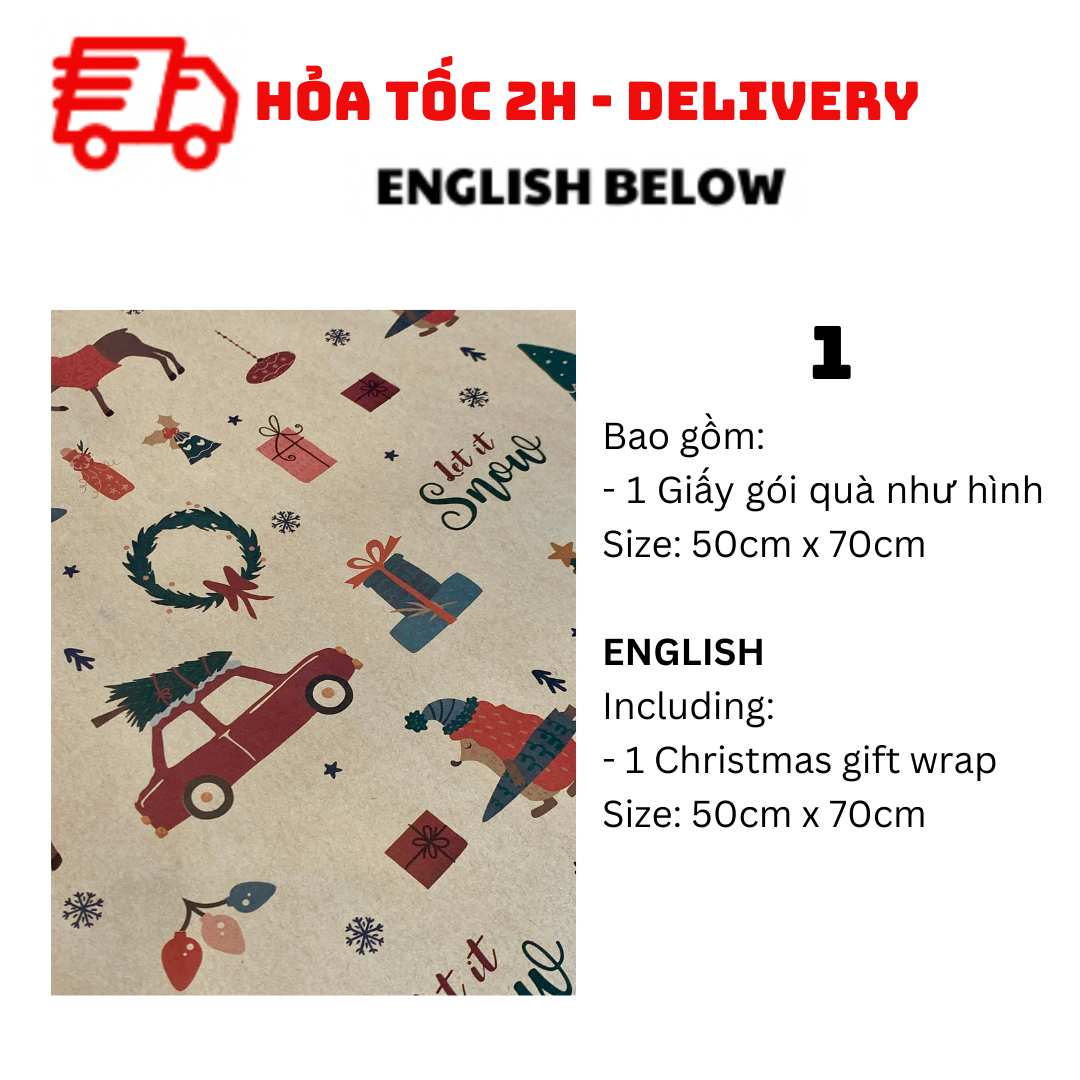 Giấy Gói Quà Giáng Sinh Nhiều Mẫu - Christmas Gift Wrap BBNE61