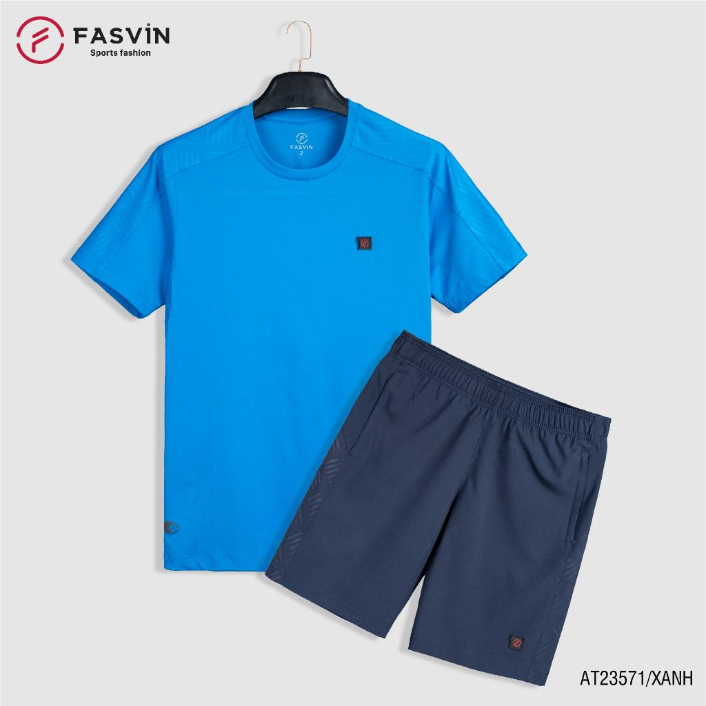 Bộ Quần Áo Thể Thao Nam Fasvin At23571.Hn Hàng Nhà Máy Chất Liệu Tốt Phom Dáng Đẹp - Xanh, Size 4 64 - 72Kg