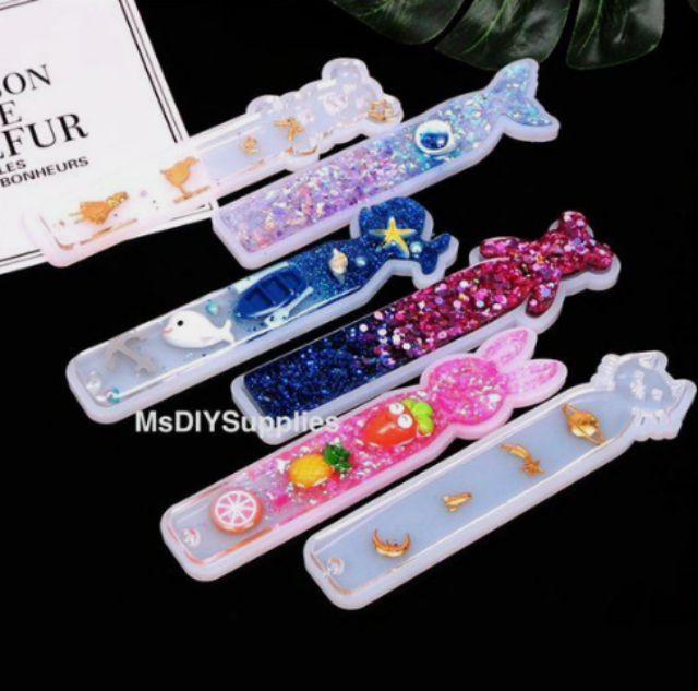 Khuôn Silicon Bookmark Nhiều Hình Sáng Tạo Resin Handmade