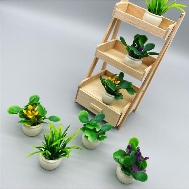 KHO-HN * Mô hình chậu cây hoa mini trang trí nhà búp bê, bàn làm việc, tiểu cảnh, terrarium, DIY