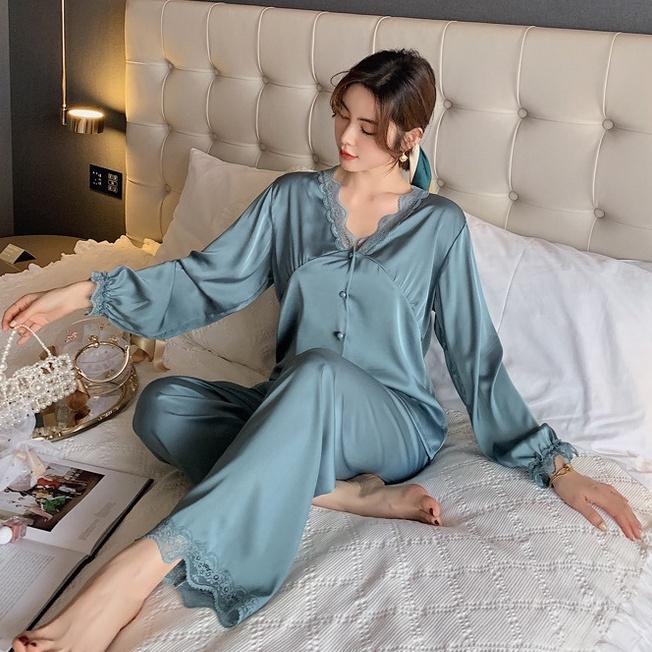 Đồ Bộ Pijama Lụa Đồ Mặc Nhà️ Bộ Ngủ Cao Cấp Mát Mềm Mịn - ELSA