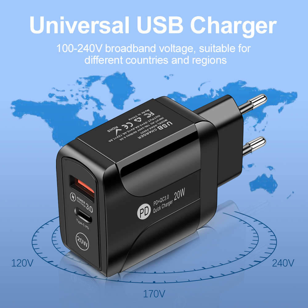 Adapter Sạc 2 Cổng Caparies CPRPW3 18W Tích Hợp Cổng USB Type-C 18W + USB Quick Charge 3.0 Hỗ Trợ PowerDelivery PD - Hàng Chính Hãng