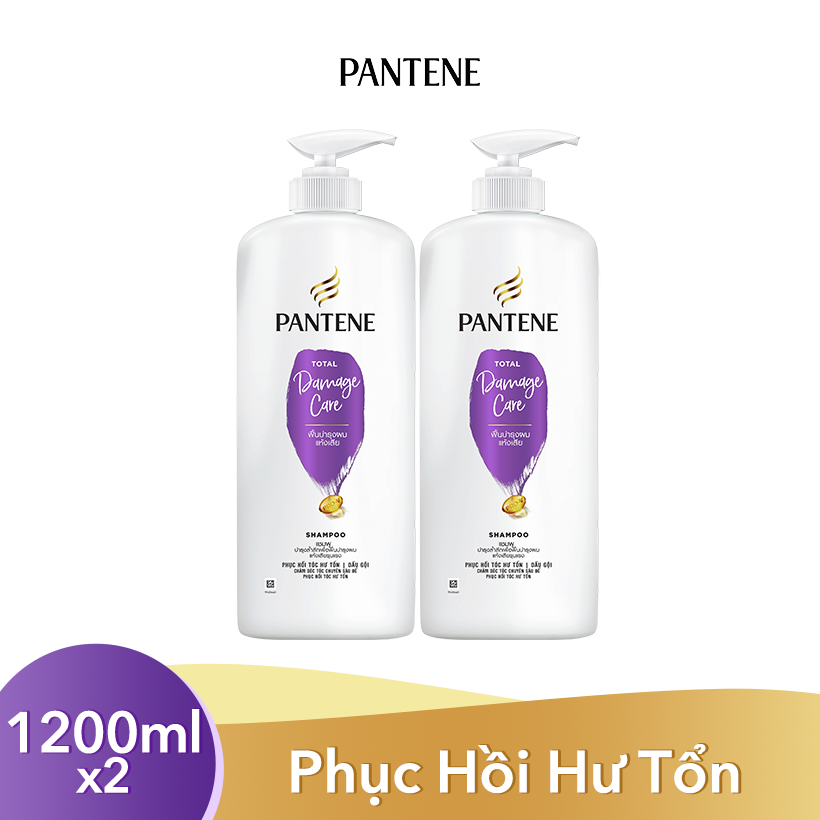 Combo 2 Dầu Gội PANTENE Phục Hồi Chăm Sóc Hư Tổn 1200g/1.2L