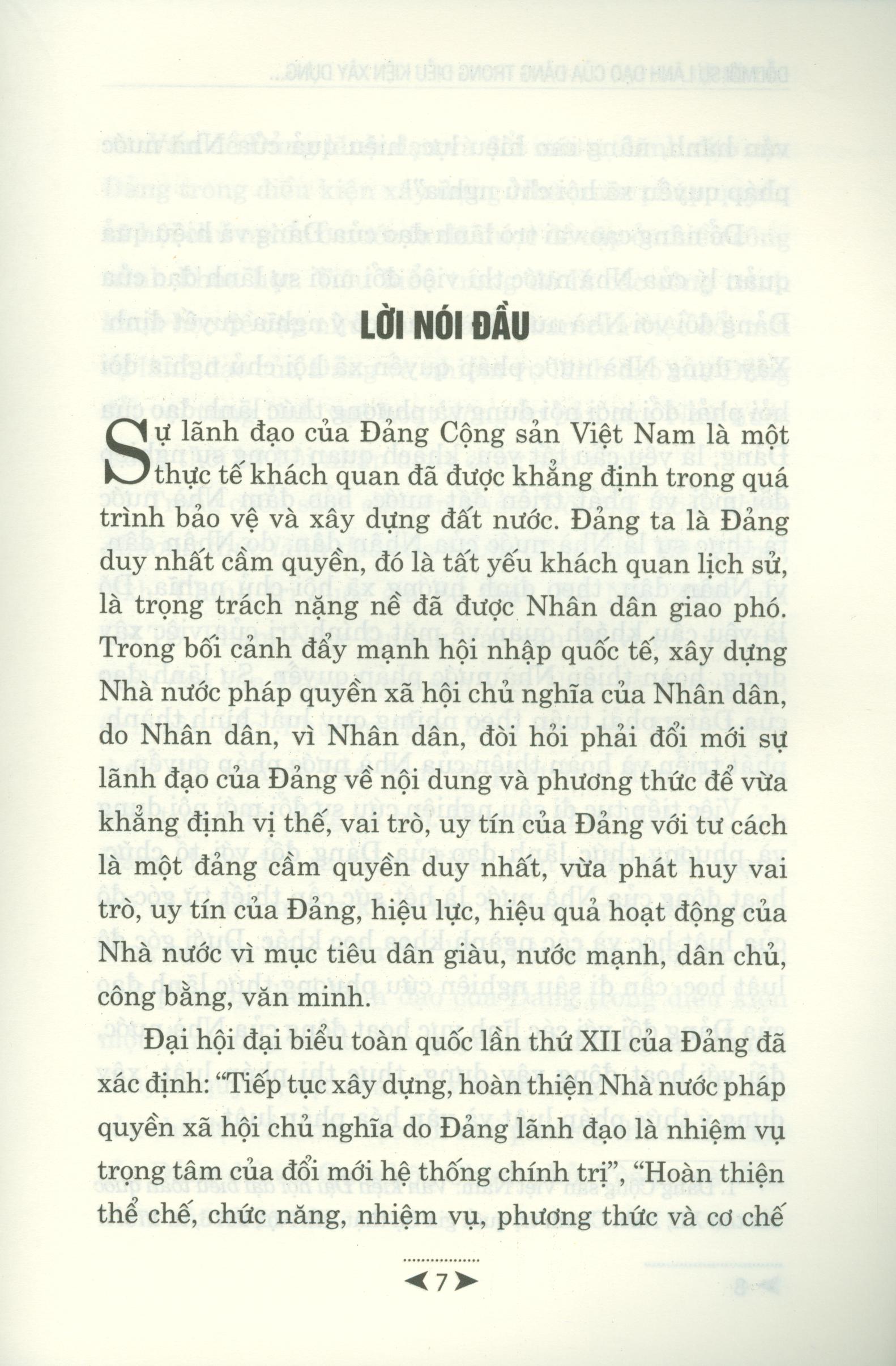 Đổi Mới Sự Lãnh Đạo Của Đảng Trong Điều Kiện Xây Dựng Nhà Nước Pháp Quyền Xã Hội Chủ Nghĩa Ở Việt Nam