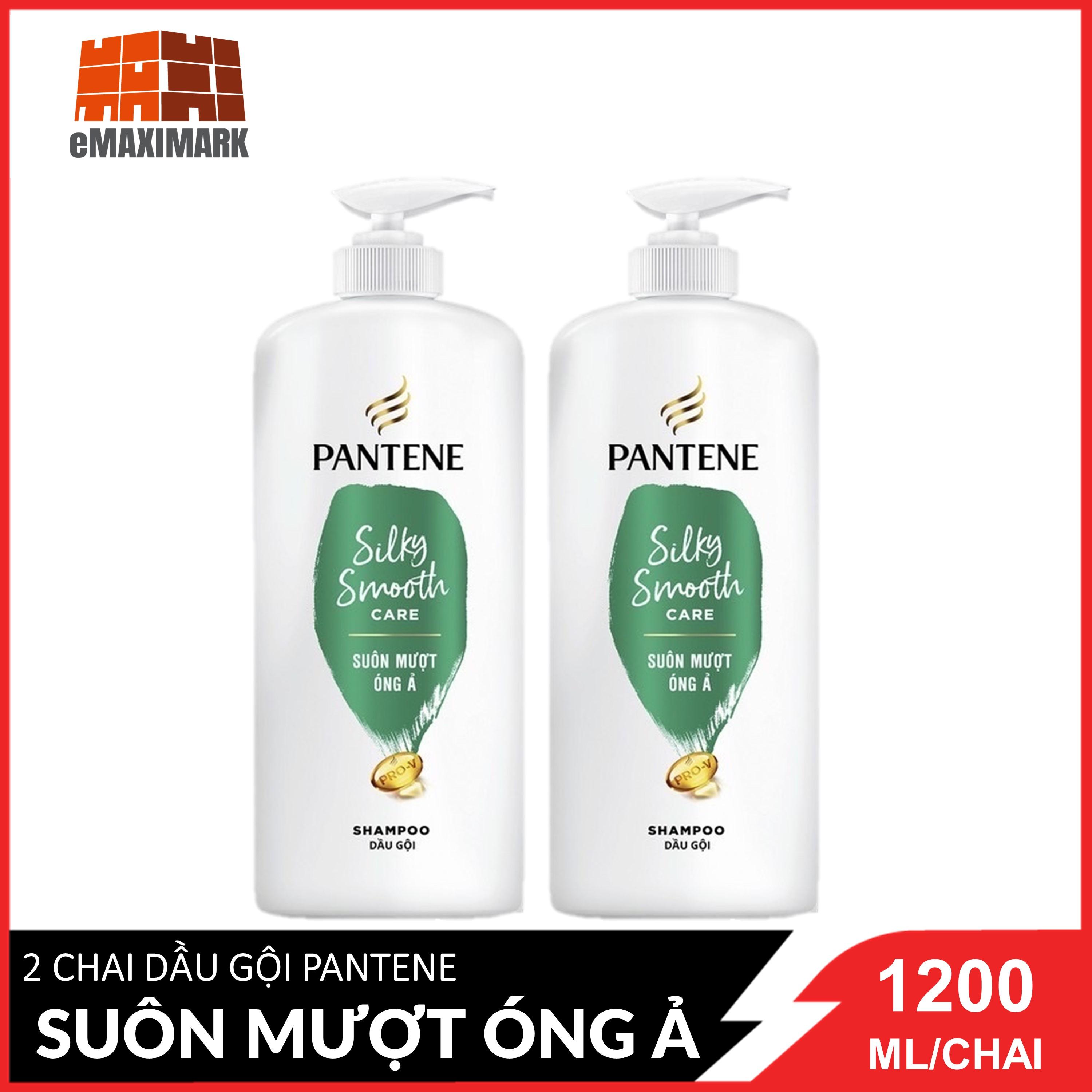 Combo 2 Chai Dầu gội Pantene Suôn Mượt Óng Ả chai 1200ml / Chai