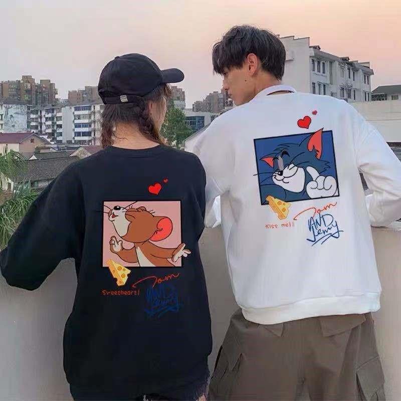 Áo sweater nam unisex form rộng nỉ ngoại local brand đẹp cặp đôi ulzzang hàn quốc oversize dày mịn COUPLE TOM&amp;JERRY