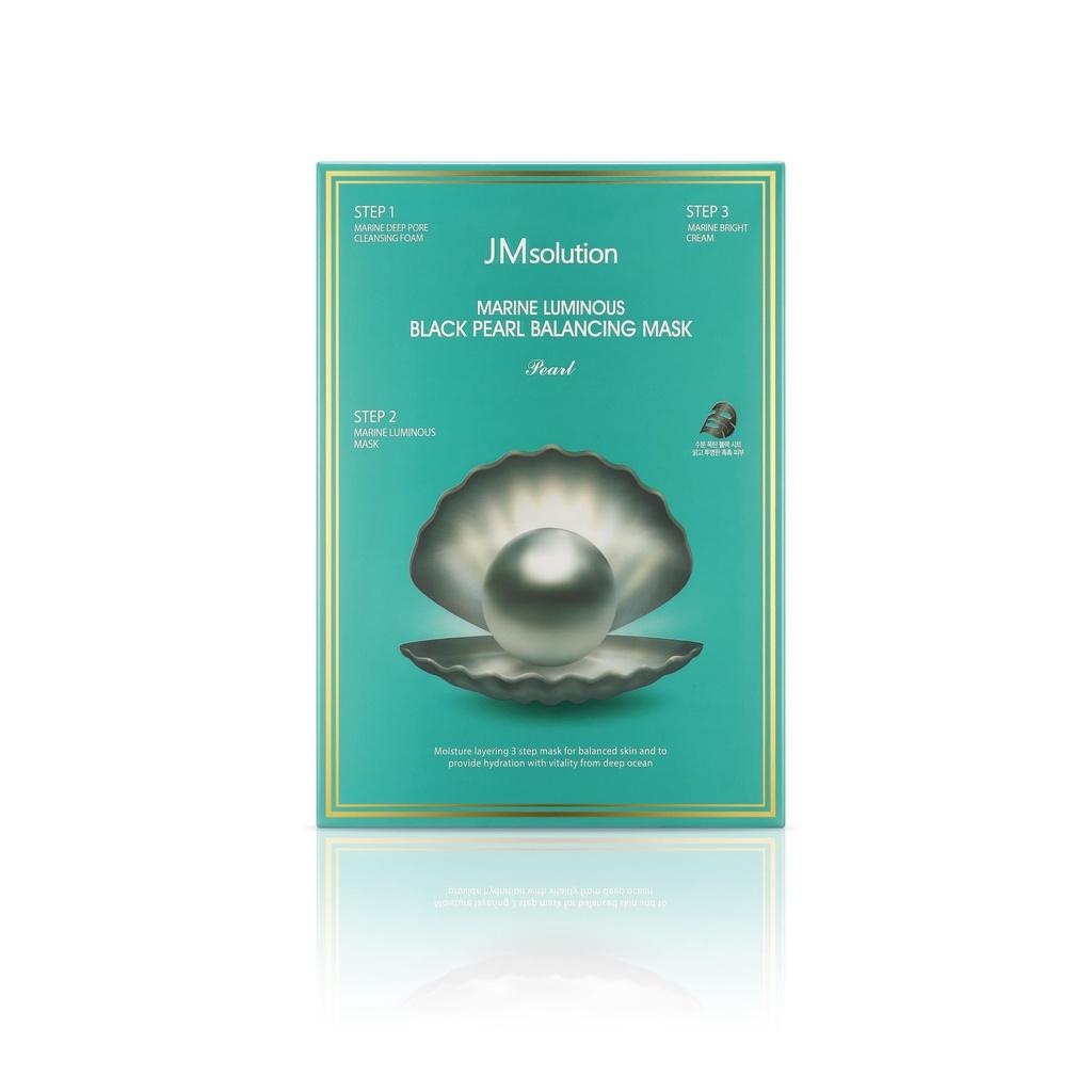 Mặt Nạ Cấp Ẩm Và Cân Bằng Da 3 Bước Chiết Xuất Ngọc Trai Đen JMsolution Marine Luminous Black Pearl Balancing Mask Pearl