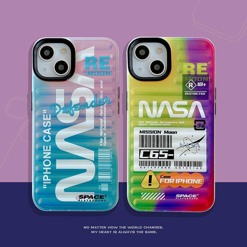 Ốp Lưng NASA Silicon Chống Sốc Cho Iphone 14 Pro Max / 13 Pro Max  Phối Màu Gradient Độc Lạ