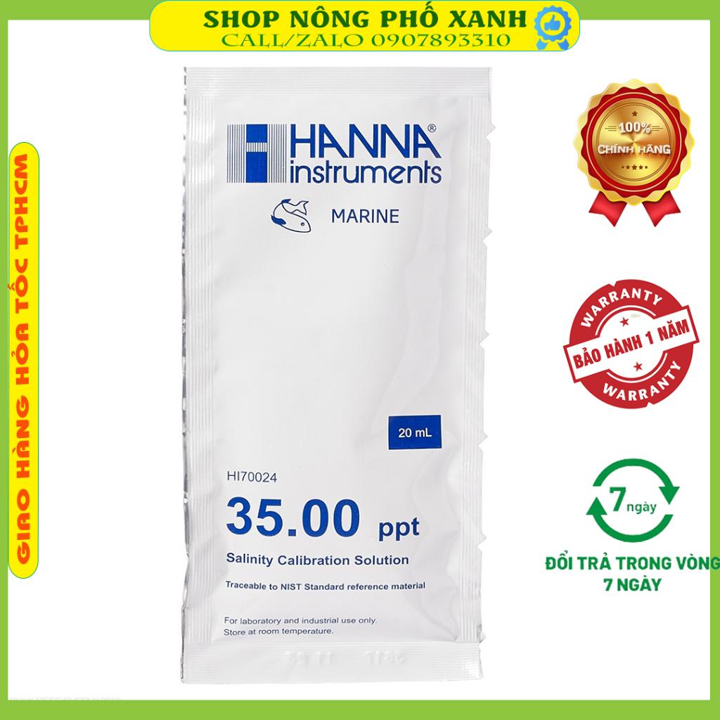 Dung dịch hiệu chỉnh độ mặn 20ml salt 35ppt dùng cho máy đo độ mặn Hanna, máy đo độ mặn từ 0-100ppt