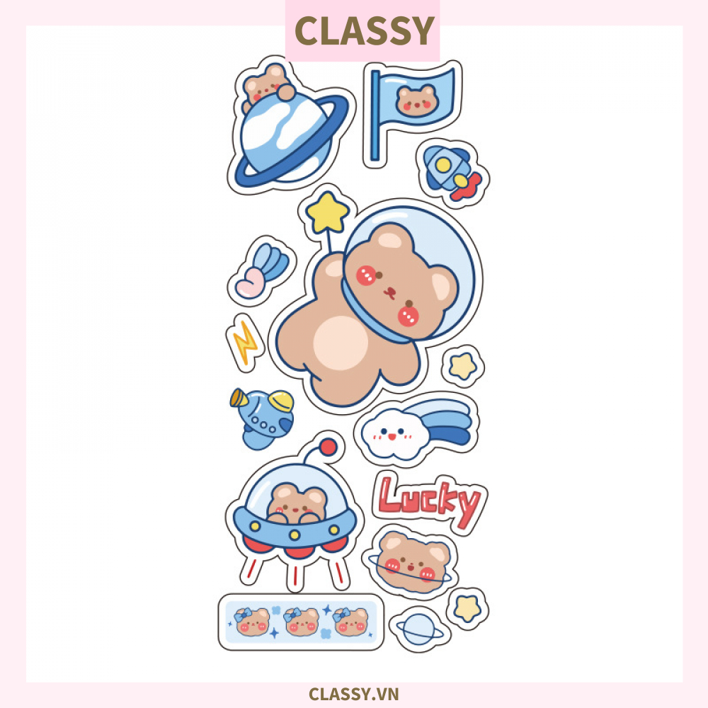 Classy Hình dán, sticker dễ thương, sticker dán laptop, điện thoại, sổ, bình nước nhiều họa tiết PK1380