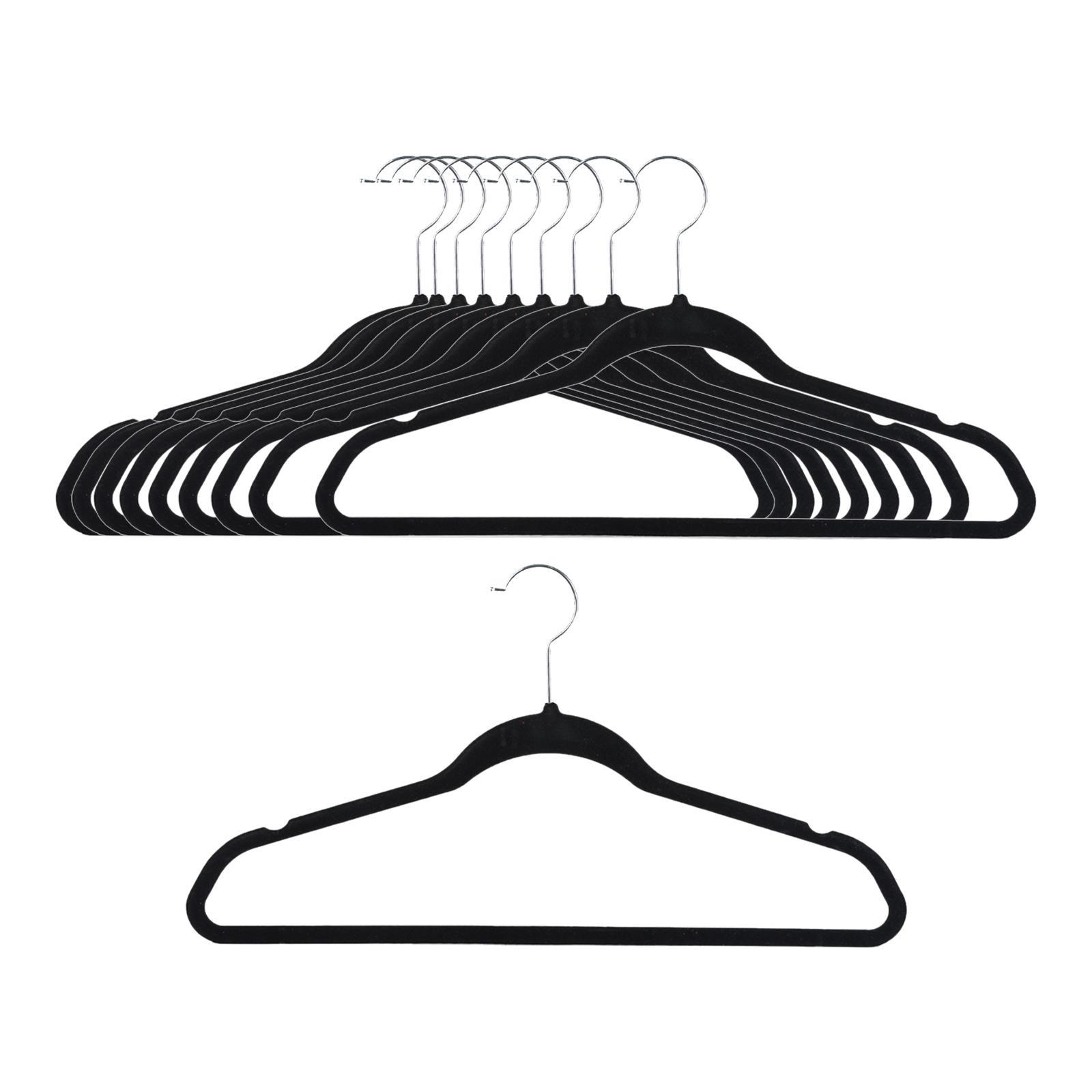 10Pcs Coats Racks Garments Hanger Non Slip Grooves Clothes Hangers for Bedroom Cloakroom
