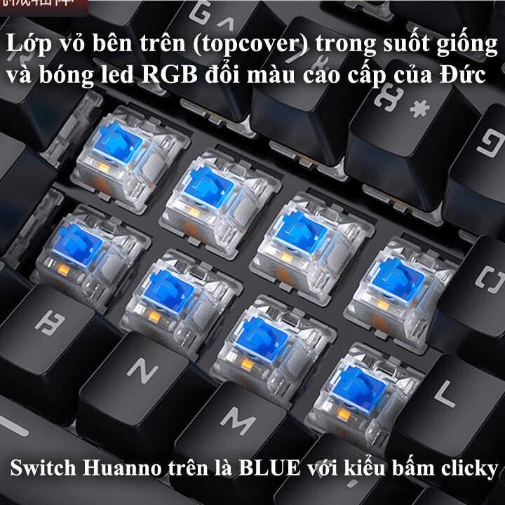 Bàn phím cơ YINDIAO ZK-4 NÚT TRÒN 104 phím cơ tiêu chuẩn (LED rainbow, Blue Switch) - VL - Hàng Chính Hãng