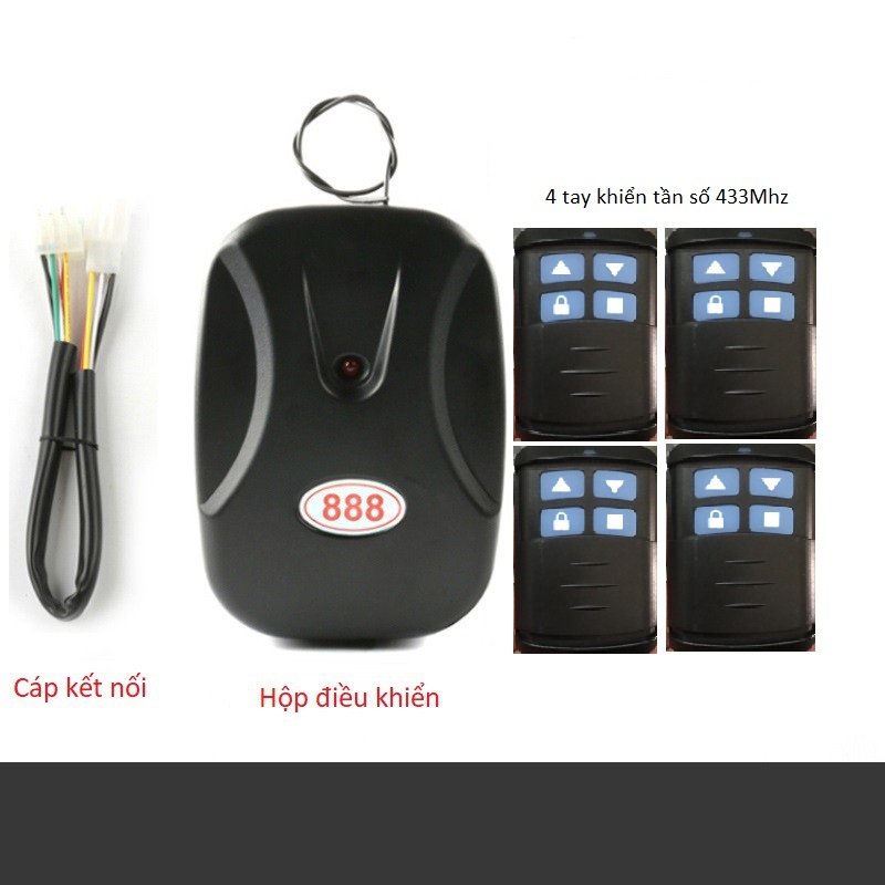 Điều khiển motor cửa cuốn tần số 433Mhz kèm 4 tay khiển