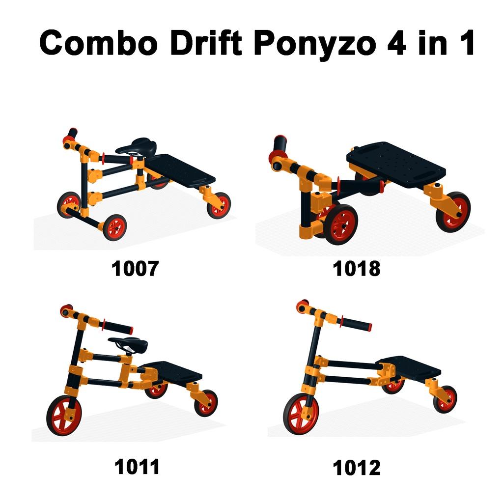 Combo Drift 4 trong 1 Ponyzo đồ chơi lắp ráp sáng tạo cho bé thông minh