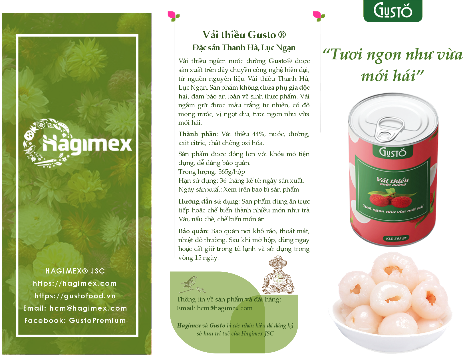 Vải thiều nước đường Gusto 565gr